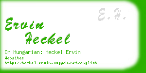 ervin heckel business card